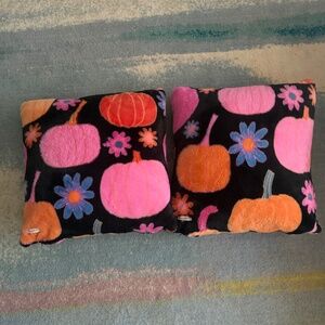 Home goods Halloween pink faux fur pumpkin pillows